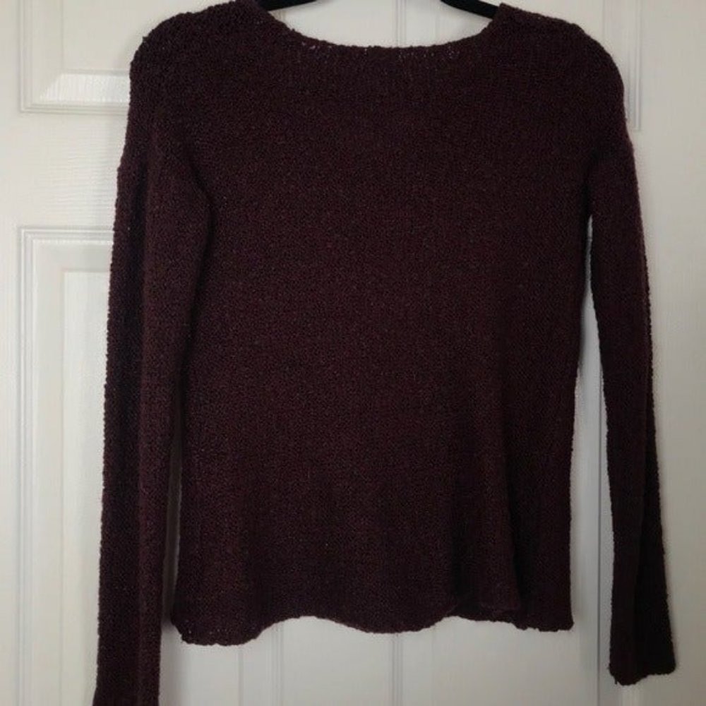 GARAGE Clothing burgundy knit sweater v - Picture 4 of 4